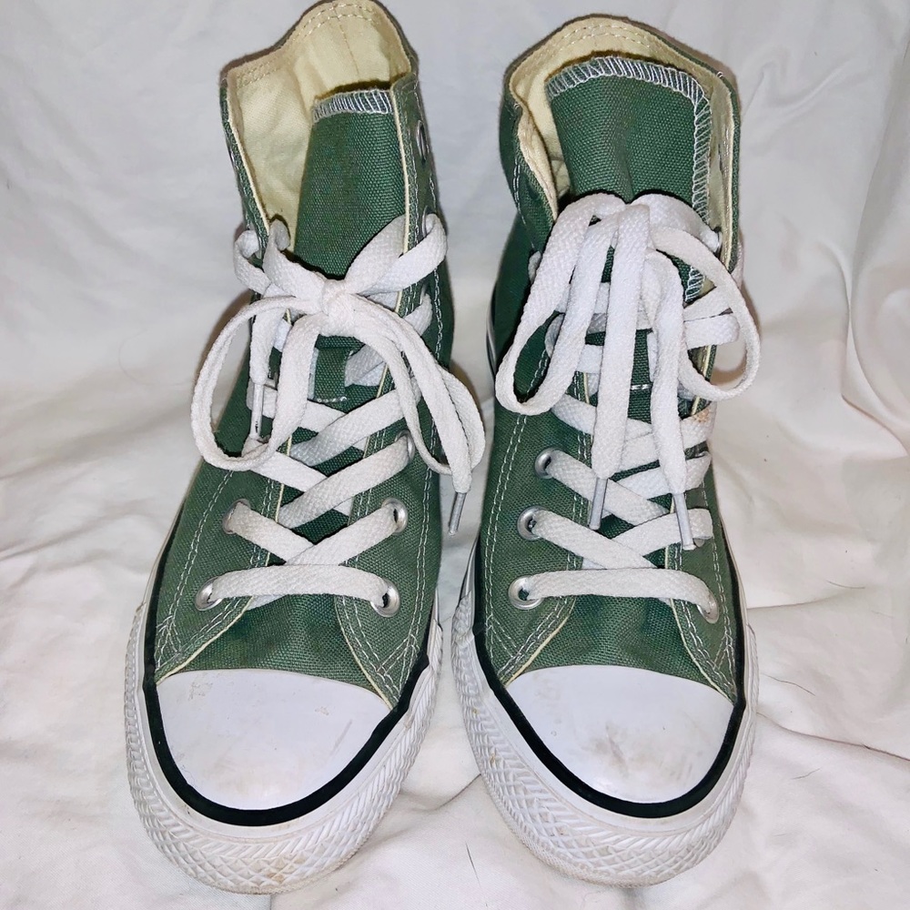 High top olive green converse